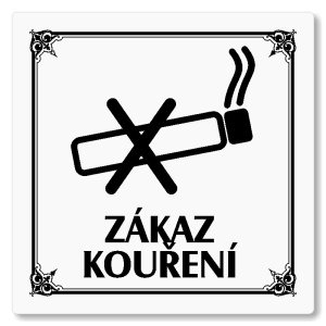 Zákaz kouření, 100x100mm, bílá, Nebraska
